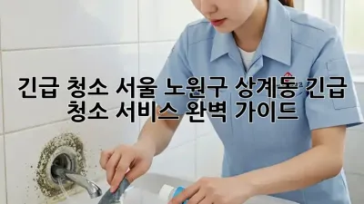 긴급 청소! 서울 노원구 상계동 긴급 청소 서비스 완벽 가이드
