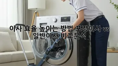 이사 효율 높이는 방법: 포장이사 vs 일반이사 비교분석