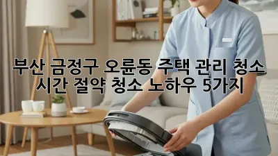 부산 금정구 오륜동 주택 관리 청소: 시간 절약 청소 노하우 5가지